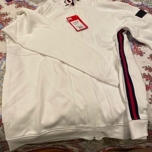 helly hansen white zipper hoodie